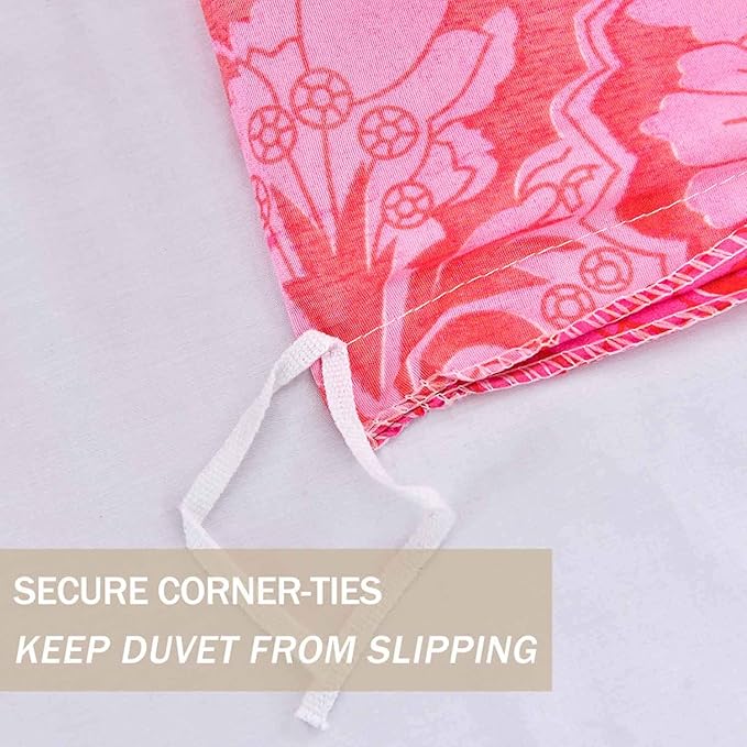 Nanko Twin XL Size Duvet Cover Set Boho Red and Green Colorful Striped Print Luxury Soft Microfiber Bedding Comforter Cover with Zipper Ties - Bohemian Western Bed Sets for Men and Women 2pcs 68 x 90