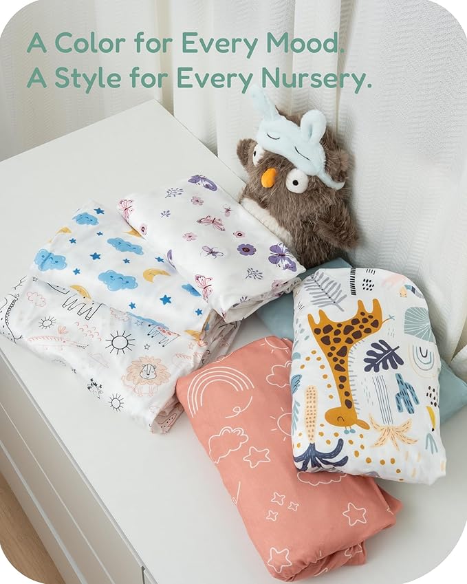 Pack and Play Sheets Fitted 2 Pack, 38x26 Graco Pack n Play Sheets for Playard & Travel Crib Mattress, Ultra Soft Jersey Knit, Breathable Stretchy Deep Pocket, Compatible with Mini Cribs
