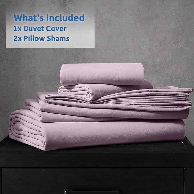 Nestl Twin Duvet Cover Set - Soft Prewashed Dusty Purple Duvet Cover Twin/Twin XL, 2 Piece, with Zipper Closure, 1 Duvet Cover 68x90 inches and 1 Pillow Sham