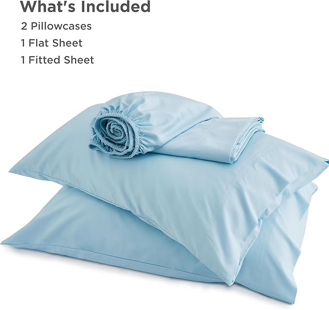 Bedsure Full Size Bed Sheets, Cooling Sheets, Rayon Derived from Bamboo, Breathable & Soft, Deep Pocket Up to 16 Inches, Hotel Luxury Silky Bedding for Hot Sleepers, Aqua