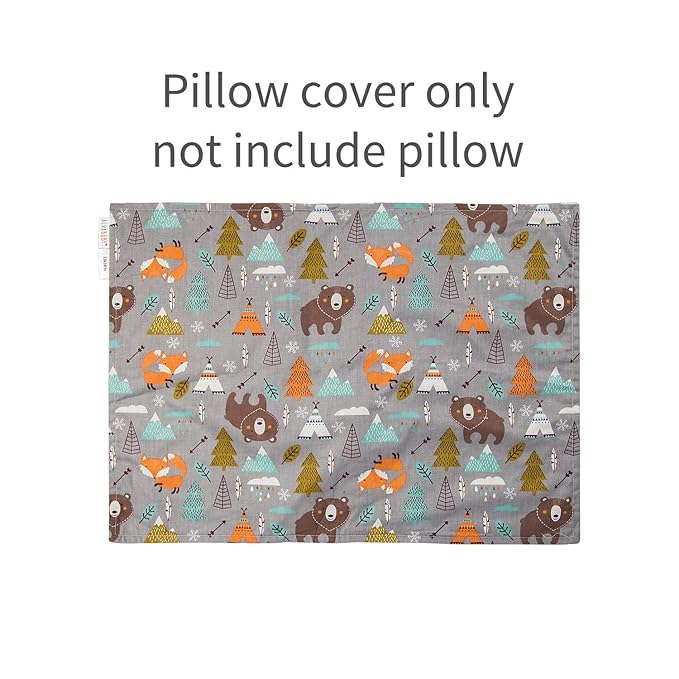 ALVABABY Toddler Pillowcases Cotton Large Pillow Cover Fits 14x19 or 13 x 18 Kids Bedding Pillow 2 Packs Pillow Covers Envelope for Kids Boys Girls Sleeping Travel 2L-2TPW09