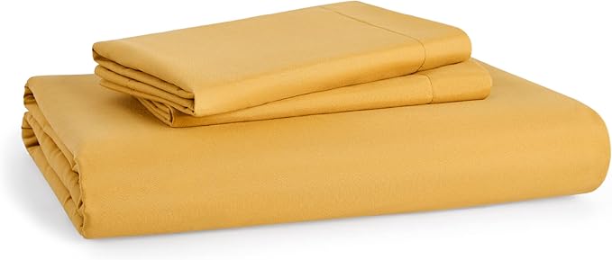 Bedsure Duvet Cover King Size - Soft Double Brushed Bedding Set for Kids & Adults, Zipper Closure, 3 Pieces, Includes 1 Duvet Cover (104"x90") & 2 Pillow Shams, NO Comforter, Golden Yellow