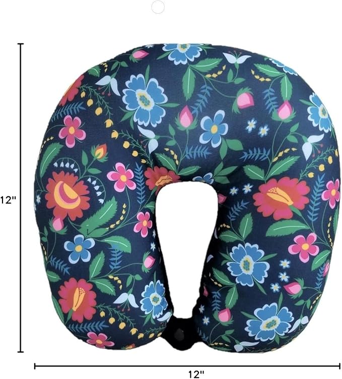 Bookishbunny U Shaped Micro Beads Microbead Neck Head Support Travel Pillow, 12"x12"x4" (Flower)