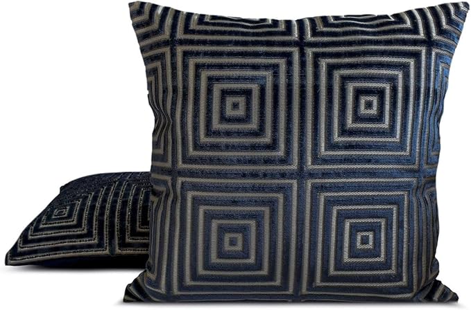 The HomeCentric Blue Bed Runner for King/Queen/Twin Velvet Decorative Bed Scarf 53"x18" Bed Runner Without Pillow Cover, Geometric Bed Scarf Bedroom Décor Accent - Sapphire Mirage