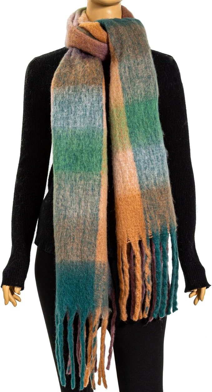 Winter Women Chunky Scarf Warm Blanket Big Thick Large Oversized Wrap Colorful Long Solid Scarves