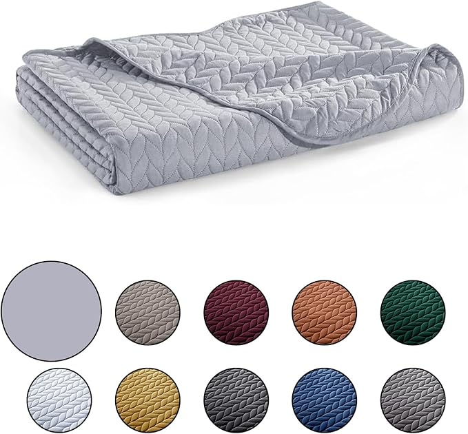 IR Imperial Rooms California King Quilt Bedding Set Size (118"x106") + 2 Pillow Shams (20" x 36"+ 2") - 3 Pcs All Season Reversible Microfiber Coverlet Embossed Quilt Bedspread (Silver)