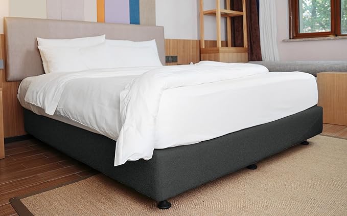 Alyvia Spring Box Spring Cover Full Size - Jersey Knit & Stretchy Wrap Around 4 Sides Bed Skirt for Hotel & Home - Full/Full XL, Heather Gray