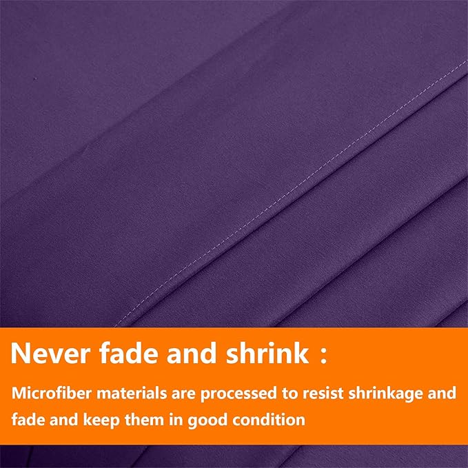 TAIMIT Purple Twin Size Comforter Set - 5 Pieces, Bed in a Bag Bedding Sets with All Season Soft Quilted Warm Fluffy Reversible Comforter,Flat Sheet,Fitted Sheet,1 Pillow Shams,1 Pillowcases