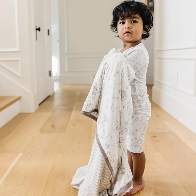 Large Premium Knit Baby 3 Layer Stretchy Quilt Blanket "Gage" by Copper Pearl