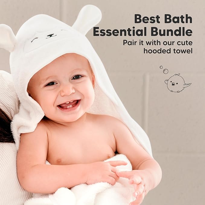 6-Pack Baby Washcloths - Soft Absorbent Viscose from Bamboo Wash Cloths for Babies, Kids, Toddlers, Infant, Newborn Bath Towels, Gentle on Sensitive Skin, 10x10 Reusable Face Towels (Stone)