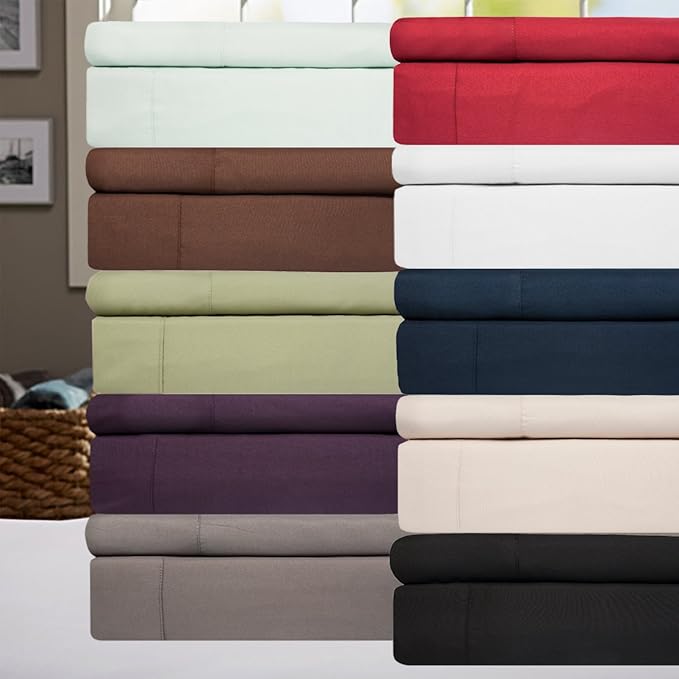 Full Size Bed Sheets - 6 Piece 1500 Supreme Collection Fine Brushed Microfiber Deep Pocket Full Sheet Set Bedding - 2 Extra Pillow Cases, Great Value, Full, Navy