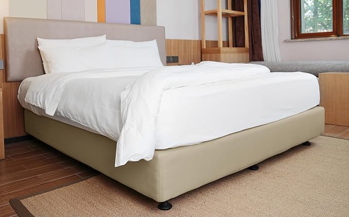 Alyvia Spring Box Spring Cover Full Size - Jersey Knit & Stretchy Wrap Around 4 Sides Bed Skirt for Hotel & Home - Full/Full XL, Taupe