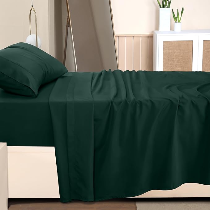 Utopia Bedding Twin Bed Sheets Set - 3 Piece Bedding - Brushed Microfiber - Shrinkage and Fade Resistant - Easy Care (Emerald Green)
