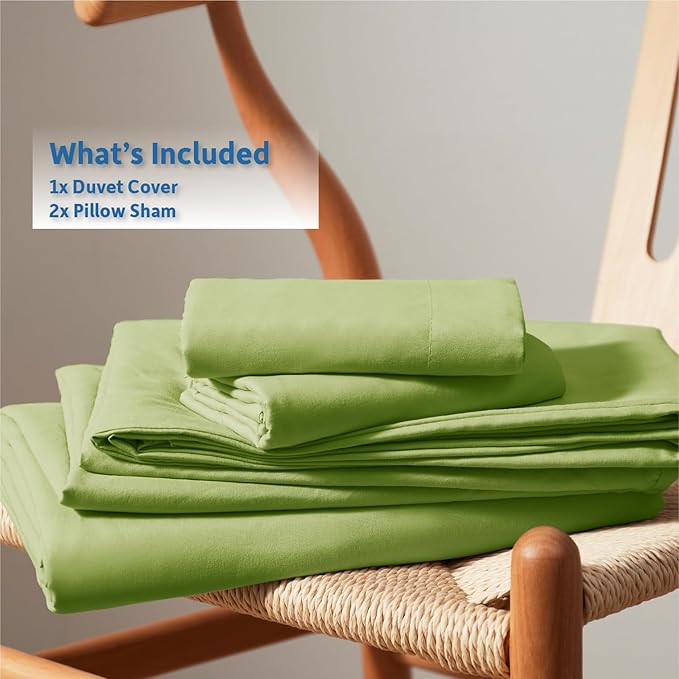 Nestl Calla Green California King Duvet Cover Sets - Soft Double Brushed Cal King Duvet Cover, 3 Piece, with Button Closure, 1 Duvet Cover 104x98 inches and 2 Pillow Shams