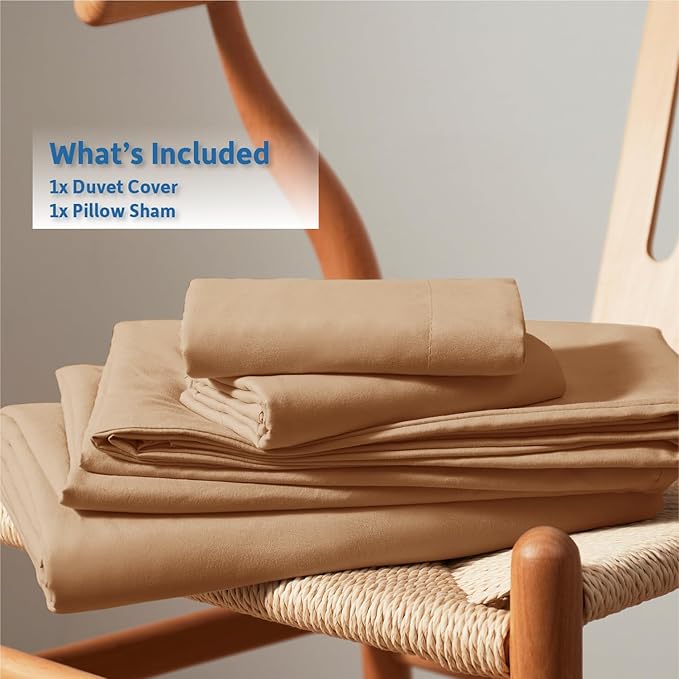 Nestl Twin Duvet Cover Set - Soft Double Brushed Mocha Brown Duvet Cover Twin XL, 2 Piece, with Button Closure, 1 Duvet Cover 68x90 inches and 1 Pillow Sham