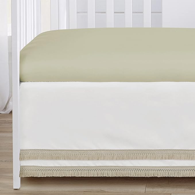 Sweet Jojo Designs 4-Piece Baby Crib Bedding Set (Green Boho Floral) for Girls, Infants/Nursery incl. Blanket, Fitted Sheet, Skirt, Diaper Stacker (Flower, Garden, Bohemian, Farmhouse, Wildflower)