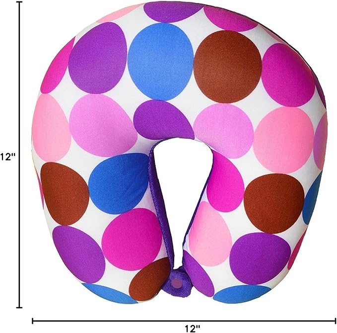 Bookishbunny U Shaped Micro Beads Microbead Neck Head Support Travel Pillow, 12"x12"x4" (CirclePurple)