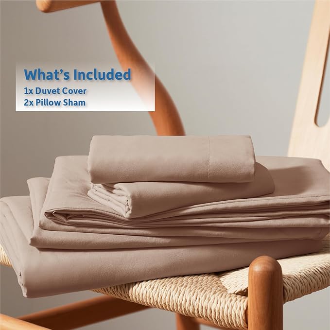 Nestl Khaki Duvet Cover King Size - Soft Double Brushed King Duvet Cover Set, 3 Piece, with Button Closure, 1 Duvet Cover 104x90 inches and 2 Pillow Shams
