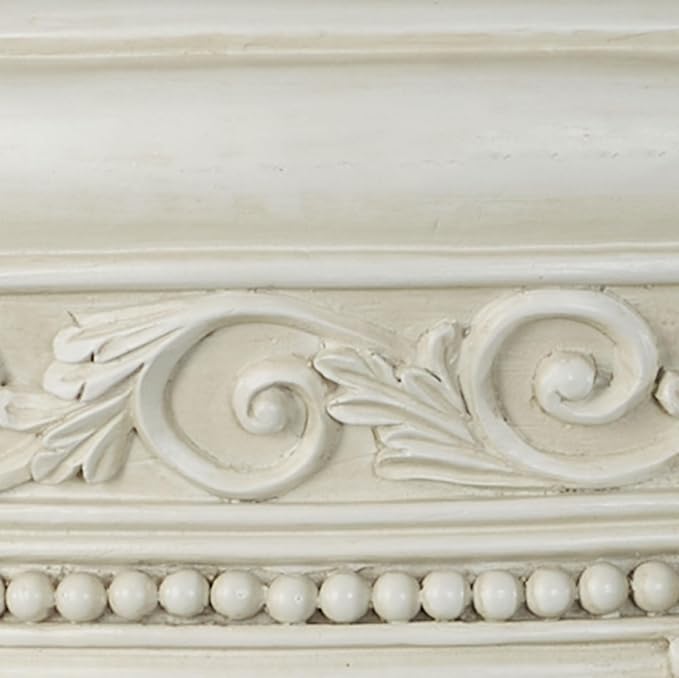 Touch of Class Antique Ivory Swag and Bow Wall Teester Bed Crown | Ornate Canopy | Acanthus Leaves, Scrollwork, Floral, Beaded | Removable Rod for Drapes, Sheers | Elegant Traditional Classical