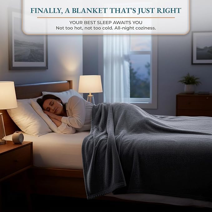Casa Platino Fleece Blanket King Size – 300 GSM Charcoal Grey Fleece Throw for Bed or Couch – Soft Cozy Warm Holiday Bed Blanket for Winter, Fuzzy Plush Elegant Gifts for Men & Women - 108x90 Inch