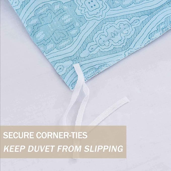 Nanko King Duvet Cover Set Boho Colorful Retro Striped Print 3pc 104 x 90 Luxury Soft Microfiber Down Comforter Quilt Bedding Cover with Zipper Ties - Bohemian Exotic Style for Men and Women Red Blue