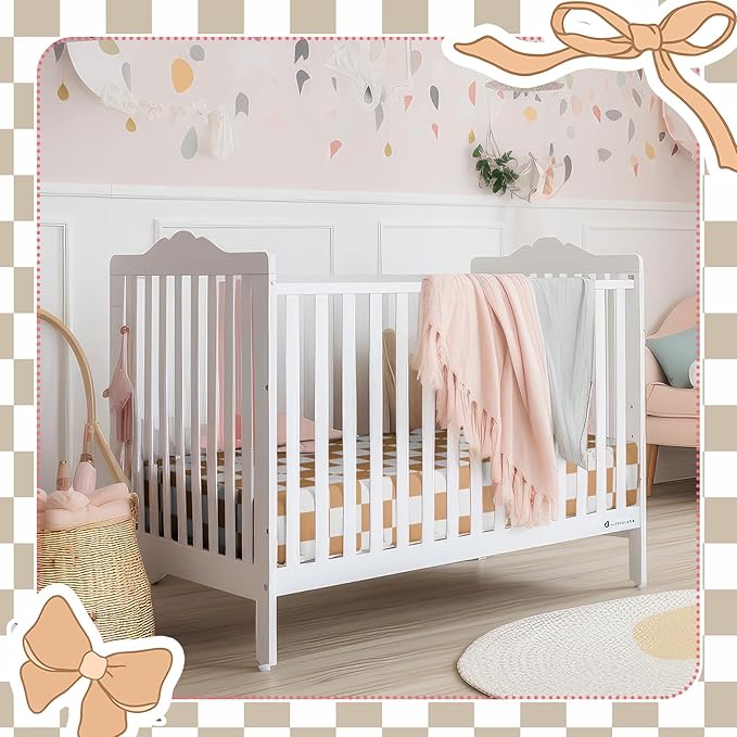 Peryiter 4 Pack Crib Sheets Girl Soft Baby Bed Sheet Set 52'' x 28" Nursery Crib Sheets for Standard Bed for Nursery Decor Baby Boys or Girls(Multicolor,Plaid)