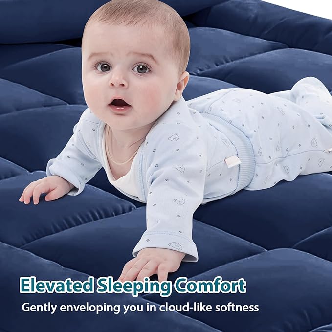 CYMULA Mattress Topper Queen Size - Extra Thick Cooling Mattress Pad Cover for Back Pain - Soft Mattress Protector Firm Bed Topper Pillow Top with 8-21 Inch Deep Pocket 3D Snow Down Alternative Fill