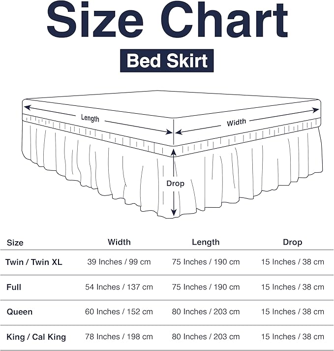 Casual Living Full Bed Skirt Wrap Around Ruffled Style Box Spring Cover Bed Skirts for Bedroom Decor Machine Washable Premium Bedding 15-Inch Drop Elastic Dust Ruffle, Full, Grey