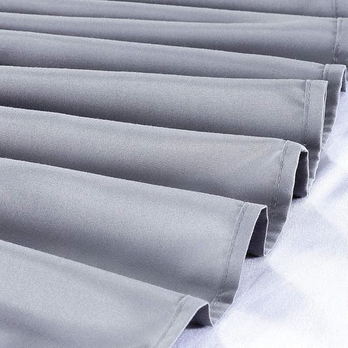 MEILA Wrap Around Bed Skirt Three Fabric Sides Elastic Dust Ruffled 16 Inch Tailored Drop,Easy to Install Fade Resistant-Grey, Twin/Full