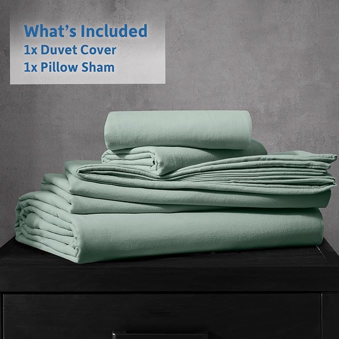 Nestl Sage Green Duvet Cover King Size - Soft Prewashed King Duvet Cover Set, 3 Piece, with Zipper Closure, 1 Duvet Cover 104x90 inches and 2 Pillow Shams