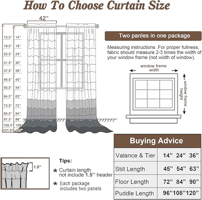 Chyhomenyc Short Sheer Curtains 45 Inches Length 2 Pieces, Light Filtering Soft Voile Curtains Drapes for Half Window/Bedroom/Bathroom/Living Room, Burgundy