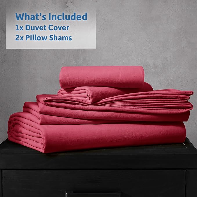 Nestl Burgundy Red Duvet Cover King Size - Soft Prewashed King Duvet Cover Set, 3 Piece, with Zipper Closure, 1 Duvet Cover 104x90 inches and 2 Pillow Shams