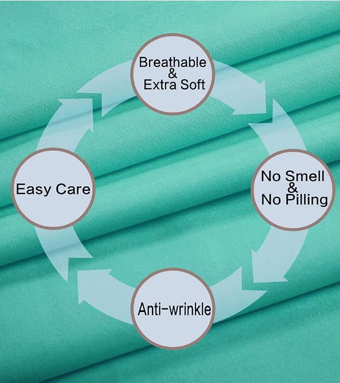 Best Season 3 Piece Bed Sheet Set (Twin Size Turquoise) 1 Flat Sheet,1 Fitted Sheet and 1 Pillow Cases,100% Brushed Microfiber 1800 Luxury Bedding,Deep Pockets,Extra Soft & Fade Resistant