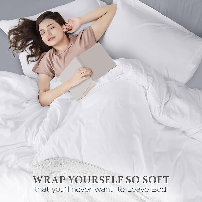Utopia Bedding Duvet Cover Queen Size - 3 Piece with Zipper Closure - 1 Comforter Cover 90X90 Inches & 2 Pillow Shams 20X26 Inches (White) Comforter Not Included