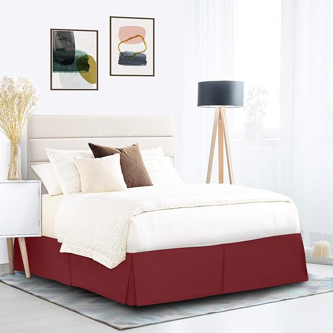 Nestl Red Heaven Full Bed Skirt - Full Size Bed Skirt 14 Inch Drop - Brushed Microfiber Bed Skirts - Hotel Quality Pleated Bed Skirt - Shrinkage & Fade Resistant