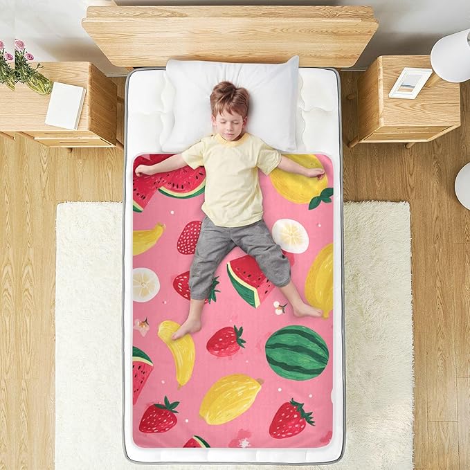 Waterproof Bed Pad Reusable Changing Pad Toddler Mattress Protector Large Pee Pad Baby Diaper Pad Soft Washable Liner Pink Watermelonstrawberry and Banana