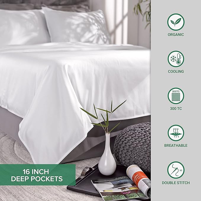 Pure Bamboo Full Sheets, Genuine 100% Organic Viscose Derived from Bamboo Bed Sheet Set, Luxuriously Soft & Cooling, Double Stitching, 2 Year Quality Promise (Full, Charcoal)