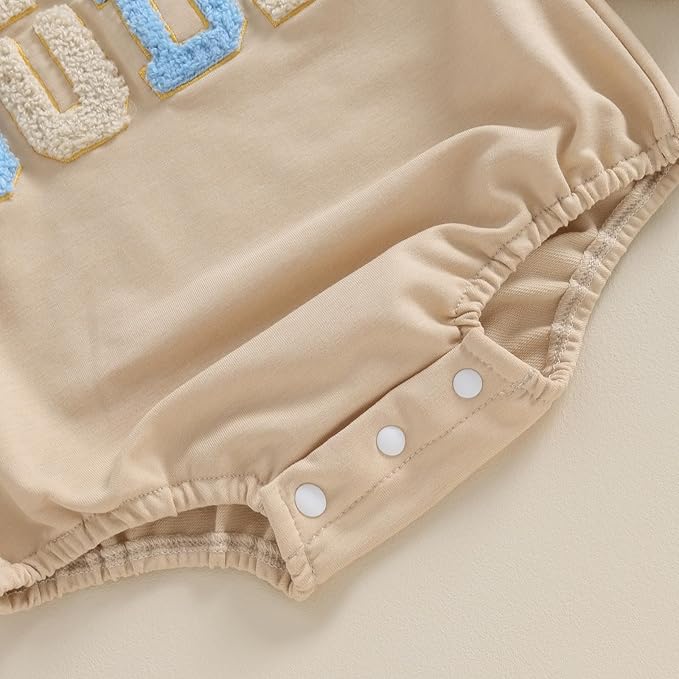 VISGOGO Newborn Infant Baby Boy Girls Oversized Romper Little Dude Sweater Onesie Coming Home Outfit Neutral Clothes
