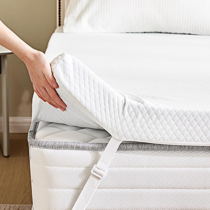 NEWBULIG 3 Inch Memory Foam Mattress Topper Twin, Memory Foam Pad with Removable & Washable Cover, Bed Topper for Back Pain, Non-Slip Ventilated Design