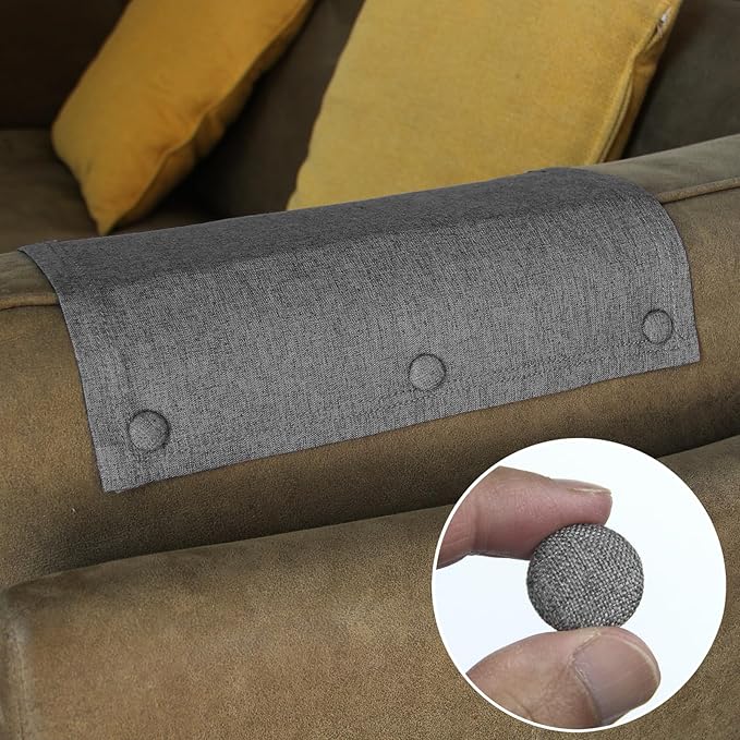 Flax Covered Button Twist Pins - for Bed Skirts Pins,Sofa,Upholstery,Armchair Caddies, Armrest Covers, Slipcovers (12, Middle Gray)