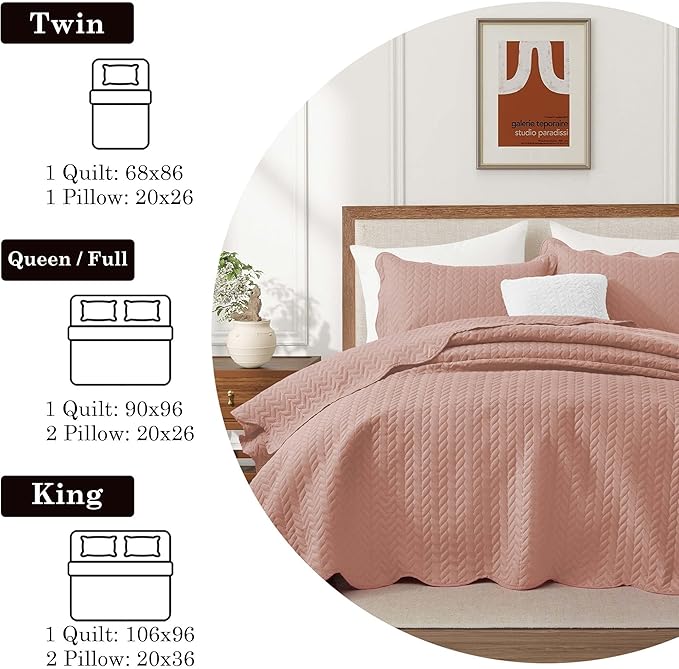 IR Imperial Rooms 8 Pack California King Quilt Bedding Set (118"x106") - Bulk Wholesale for Hotels, Guest Bedroom & Airbnbs - Lightweight Microfiber Reversible Embossed Quilts Bedspread (Peach)