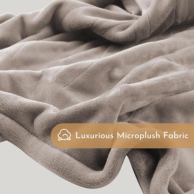 Electric Heated Blanket 72"x84" Full Size Flannel Heated Blanket, Cozy & Warm for All Night, 4 Heat Settings & 10 Hours Auto Off, Machine Washable, Linen