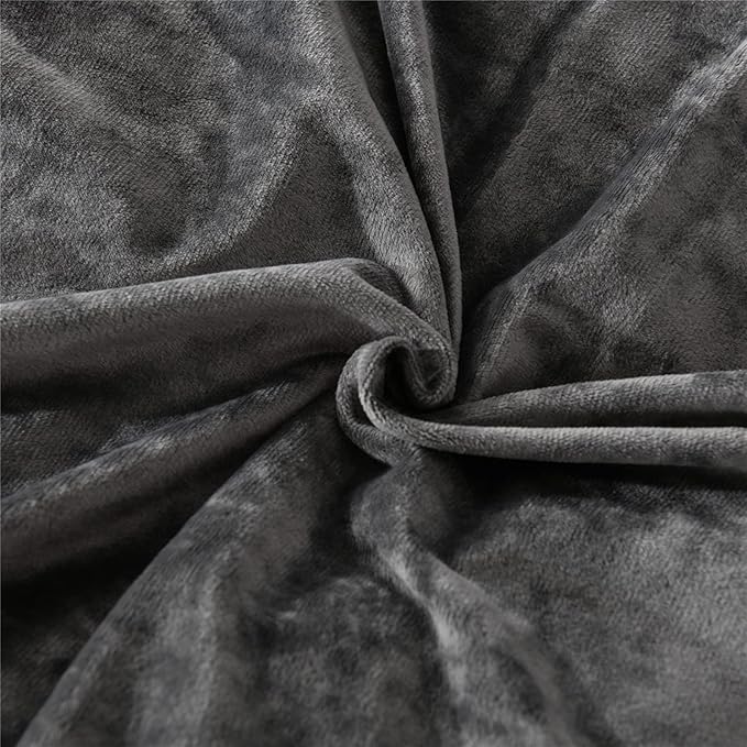 Sunshine Nicole Distressed Velvet Comforter Set, Distressed Velvet Face and Brushed Solid Microfiber Reverse, with Light Weight Soft Poly Fill, 5 Pieces Grey Queen