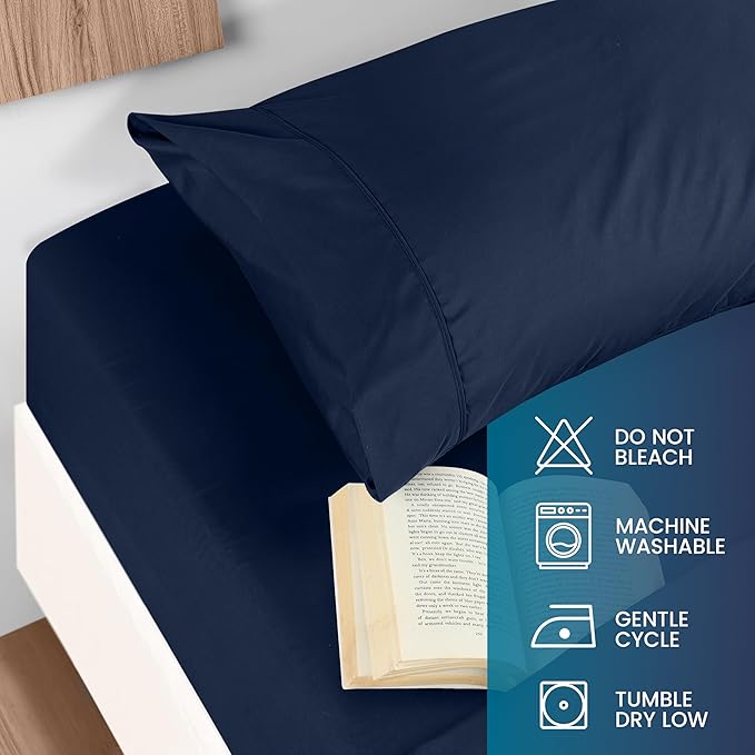 Utopia Bedding Full Size 4 Piece Sheet Set - Brushed Microfiber - Soft Bed Sheets for Full Size Bed - Includes 1 Fitted, 1 Flat, & 2 Pillow Cases - Deep Pocket (Navy)