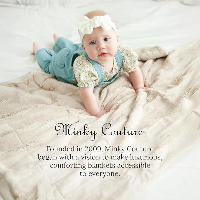 Minky Couture Sorbet Blanket - Ultra-Soft Throw for Silky Smooth Comfort - Premium Decorative Throw - Midweight, Breathable Fabric - Machine Washable Grande, Almond Croissant