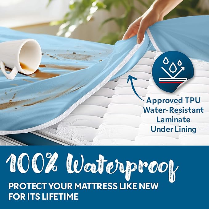 Guardmax Jersey Knitted Twin XL Zippered Mattress Encasement - Waterproof & Bed Bug Proof Mattress Protector - Comfortable, Soft, and Noiseless Zippered Bedding - Dust Mite Proof (39 x 80 x 10)