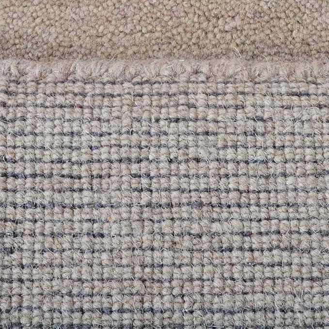 Hand Knotted Loom Wool ECO-Friendly Area Rugs - 5'x8', Rectangle, Beige Color, Solid Plain Design, High Pile Handmade Anti Skid Area Rugs for Living Room, Bed Room (L00111)