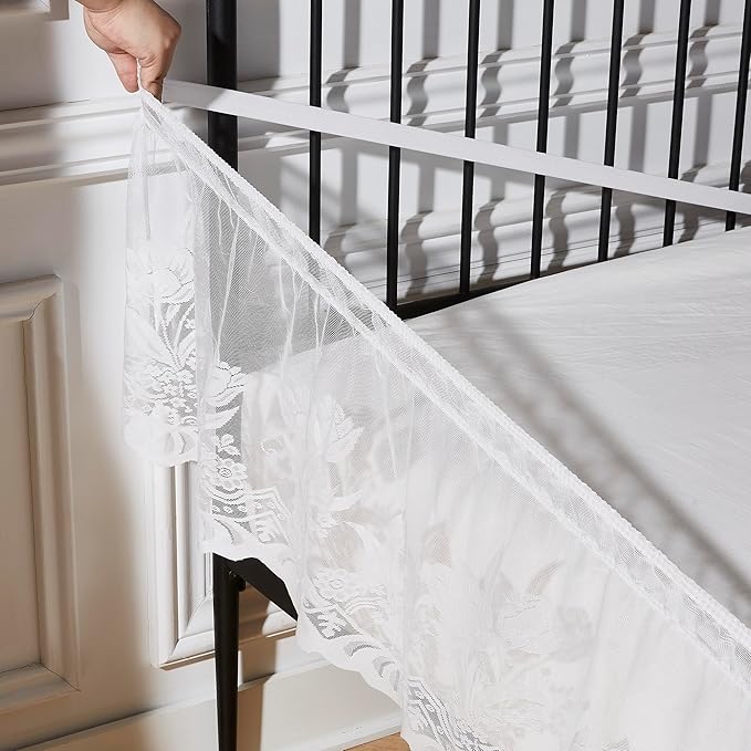WARM HOME DESIGNS Twin Size Bed Skirt for Bed. Our White Bed Skirt Goes Great with Farmhouse or Victorian Bedding for Any Bedroom Decor. DO White Twin