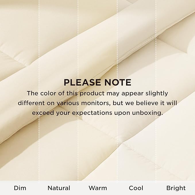 Bedsure Comforter Duvet Insert - Quilted Comforters Oversize Queen, All Season Duvet, GentleSoft Down Alternative Bedding, with 8 Tabs, Gifts for Women/Men, Cream,Oversize Queen 98 x 98 Inches