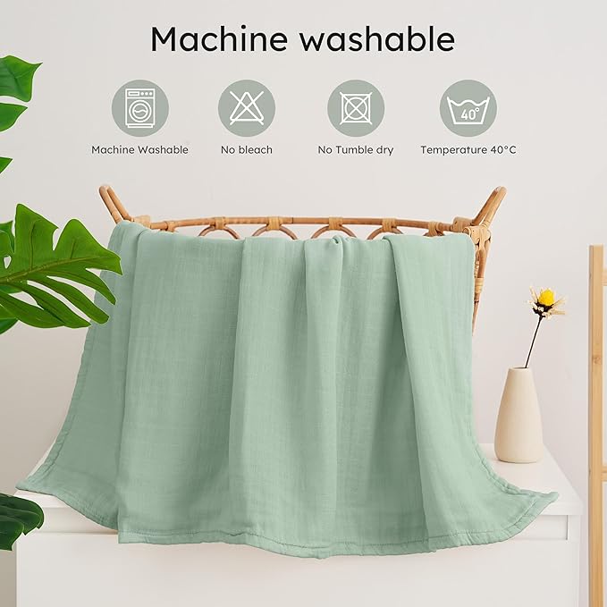 Yoofoss Muslin Swaddle Blankets, Organic Baby Blankets, 47 x 47 Inches Receiving Blanket for Baby Boys and Girls, Baby Essentials for Newborns Soft Breathable